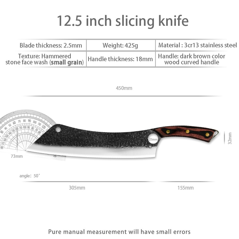 KD 12.5 Inch High Carbon Steel Chef Knife Cleaver Slicer Meat Knife - Style D - Knife Depot Co.