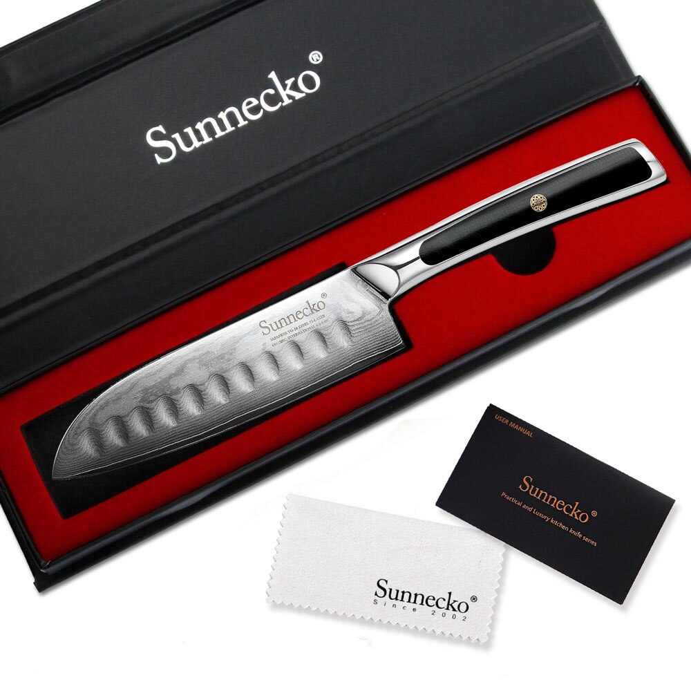 KD 5 inch Santoku Knife Damascus Steel Blade Kitchen Chef's Knives