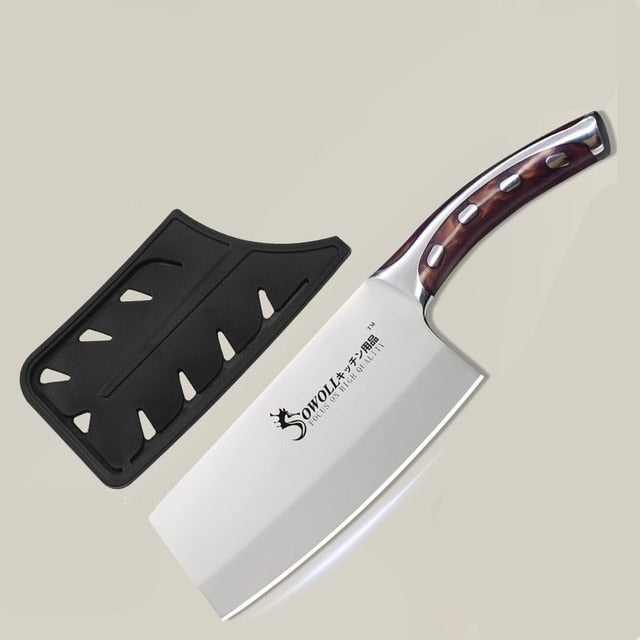 Stainless Steel kitchen knives Set Laser Diamond pattern chef knife Sharp  Cleaver Slicing Knives Scissors