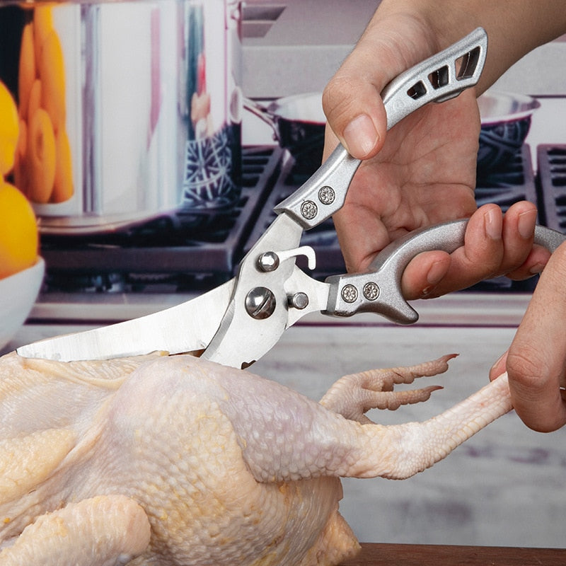 KD Kitchen Scissors Household Stainless Steel Chicken Bone Shears