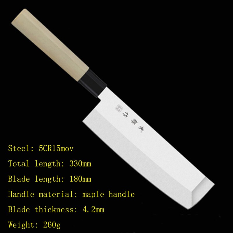 KD Stainless Steel Japanese Style Salmon Fish Sashimi Sushi Beef Knife Cleaver