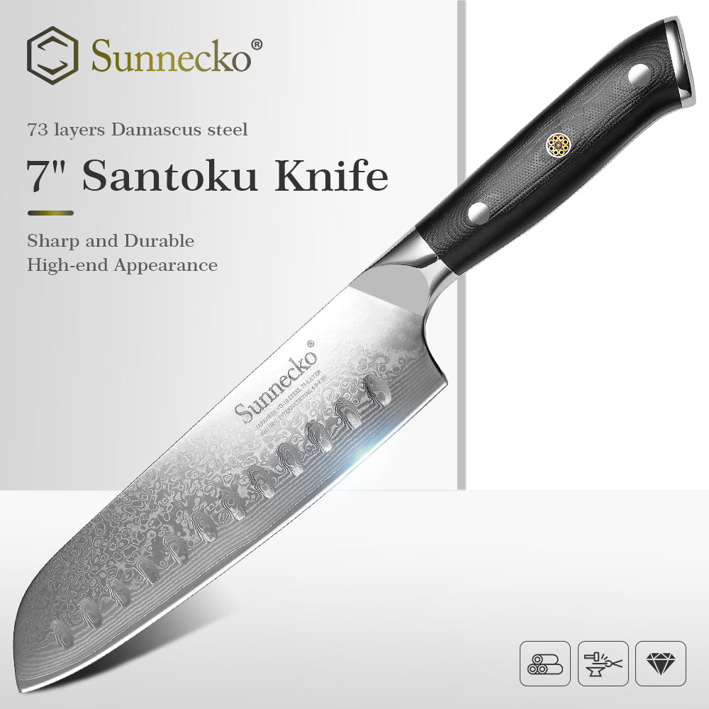 KD 5 inch Santoku Knife Damascus Steel Blade Kitchen Chef's Knives – Knife  Depot Co.