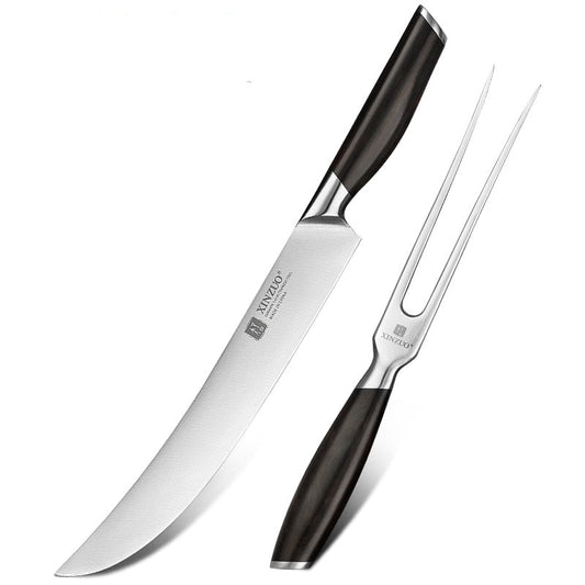 KD 10 inch Germany Steel Carving Fork and Carving Knife 