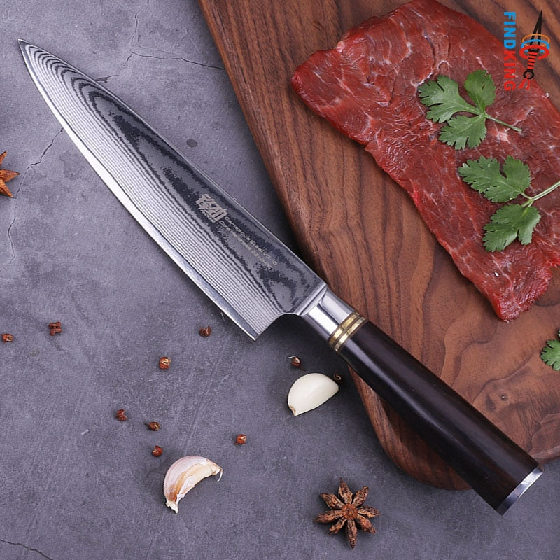 KD Kitchen Knives Black Handle Knife Chef Bread Knife Set