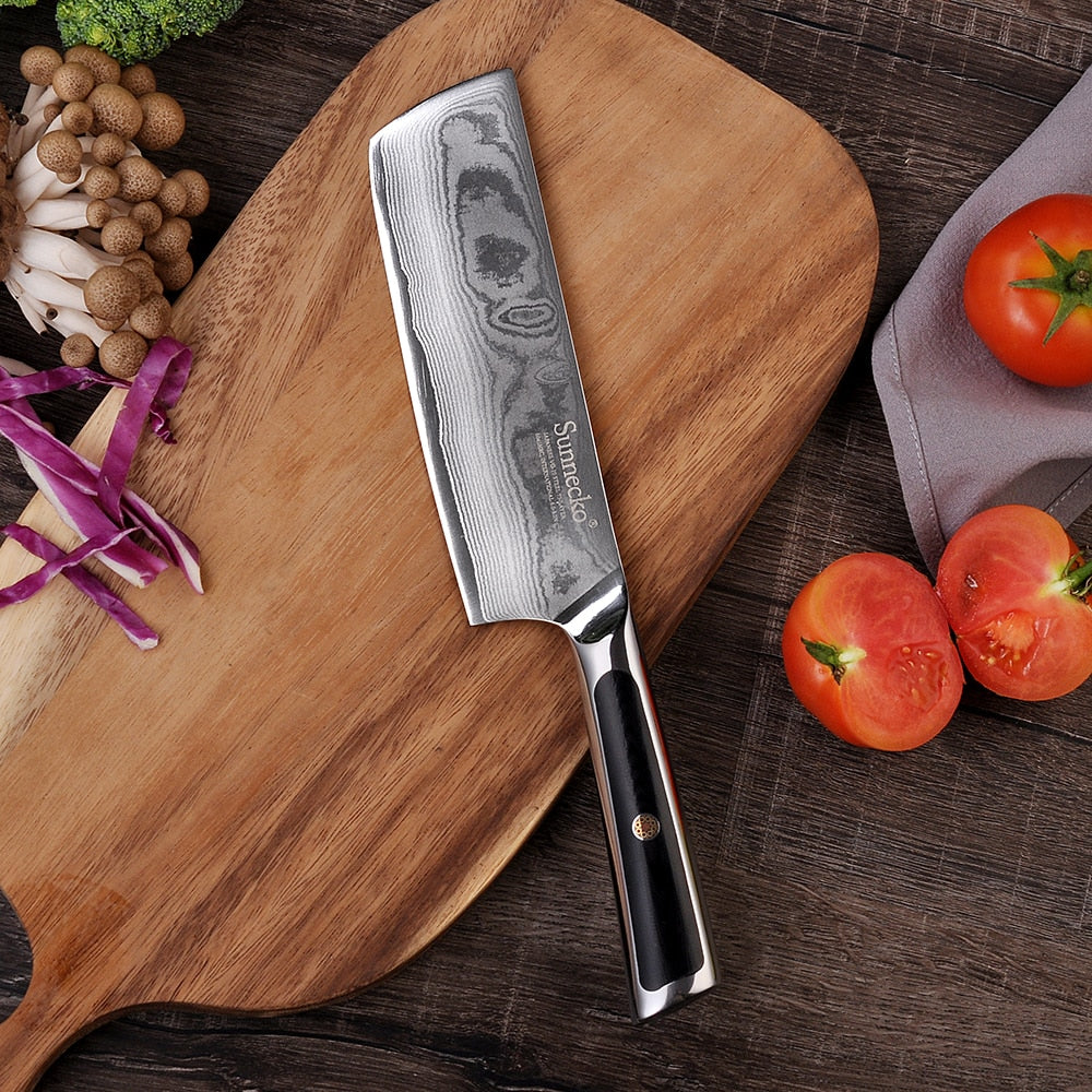 KD Premium 7'' Japanese Cleaver Knives Damascus Steel Kitchen Knife