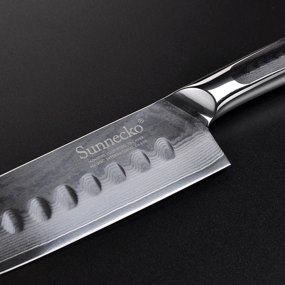 KD 5 inch Santoku Knife Damascus Steel Blade Kitchen Chef's Knives