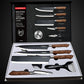 Stainless Steel Kitchen Knives Set Tools Forged Kitchen Knife Scissors Ceramic  Gift Case