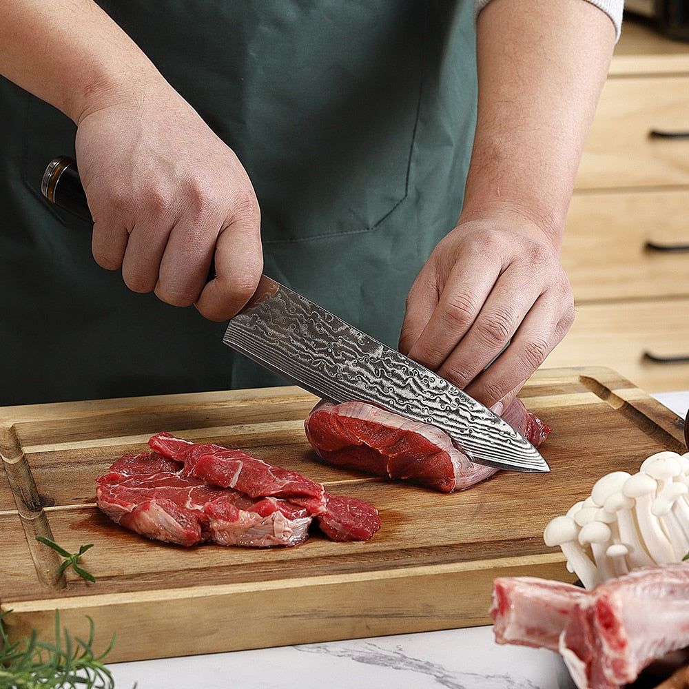 KD 8" Japanese Chef Knife Damascus Steel Blade Kitchen Knives – Knife Depot  Co.