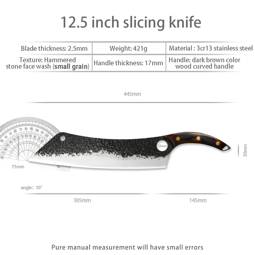 KD 12.5 Inch High Carbon Steel Chef Knife Cleaver Slicer Meat Knife - Style B - Knife Depot Co.