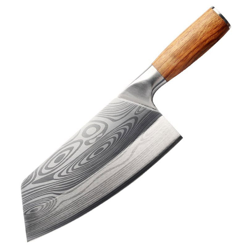 Asian Damascus Pattern Cleaver Kitchen Knife