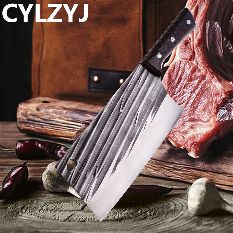 Handmade Forged 5Cr15mov Steel Sharp Chef Knife Meat Cleaver