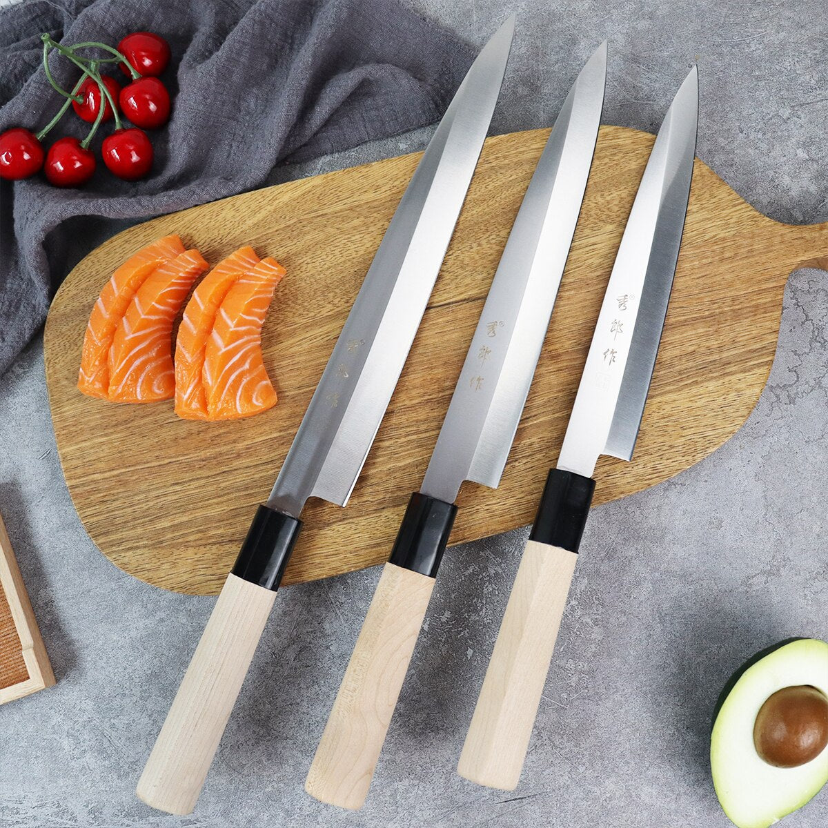 Japanese Kitchen Knife Set Sashimi Sushi Knife Stainless Steel Santoku  Knives Chef Carving Utility Fish Filleting