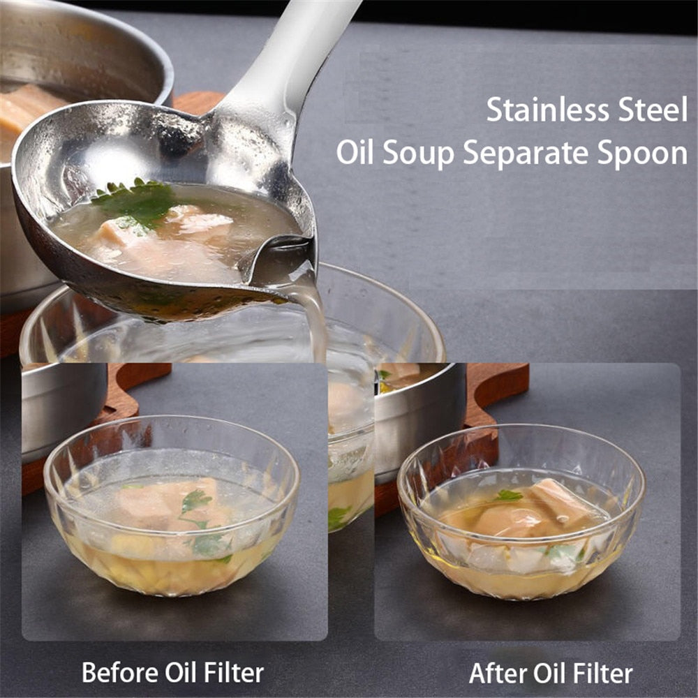 Stainless Steel Soup Fat Separator Ladles Skimmer
