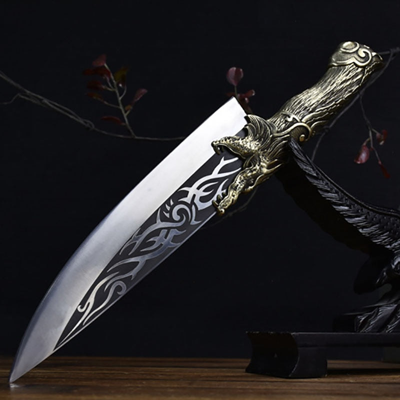 KD 9.5 Inch Handmade Dragon Design Forged Chef Knife
