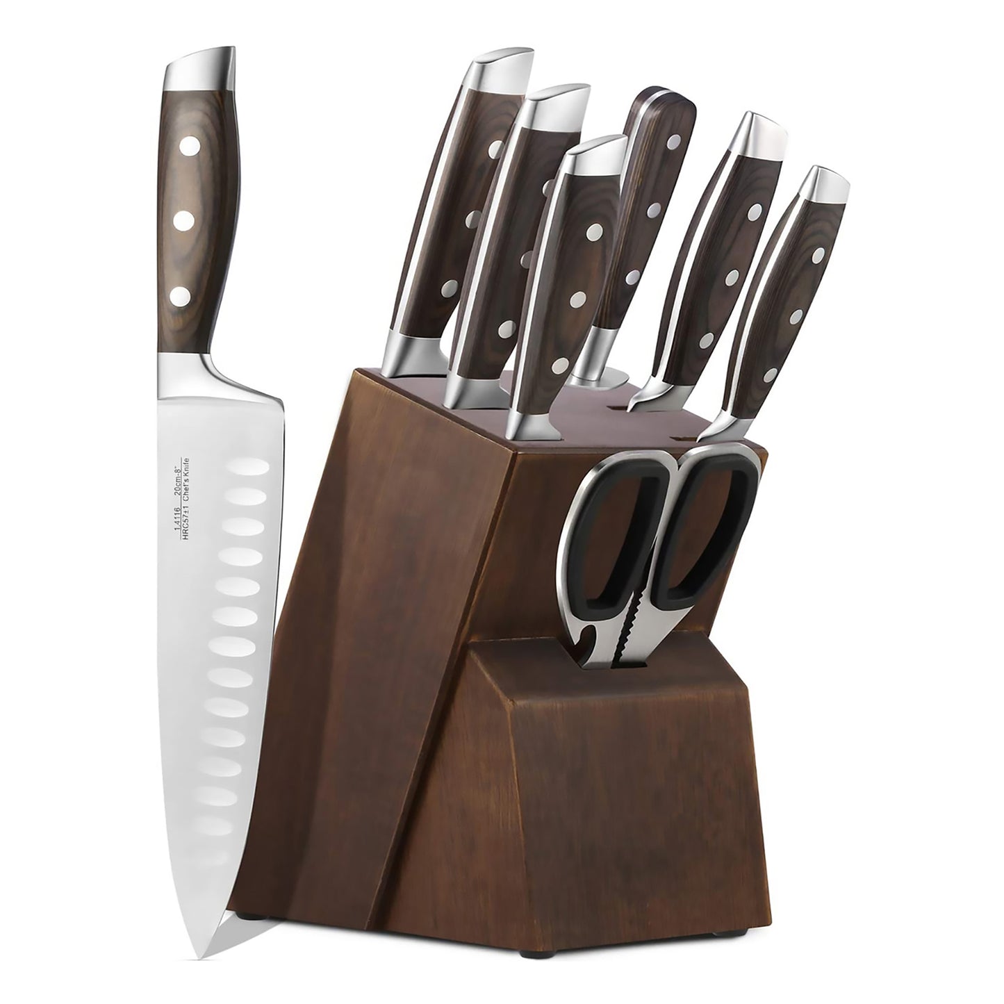 KD 8 pcs Wood Handle Kitchen Knife Set