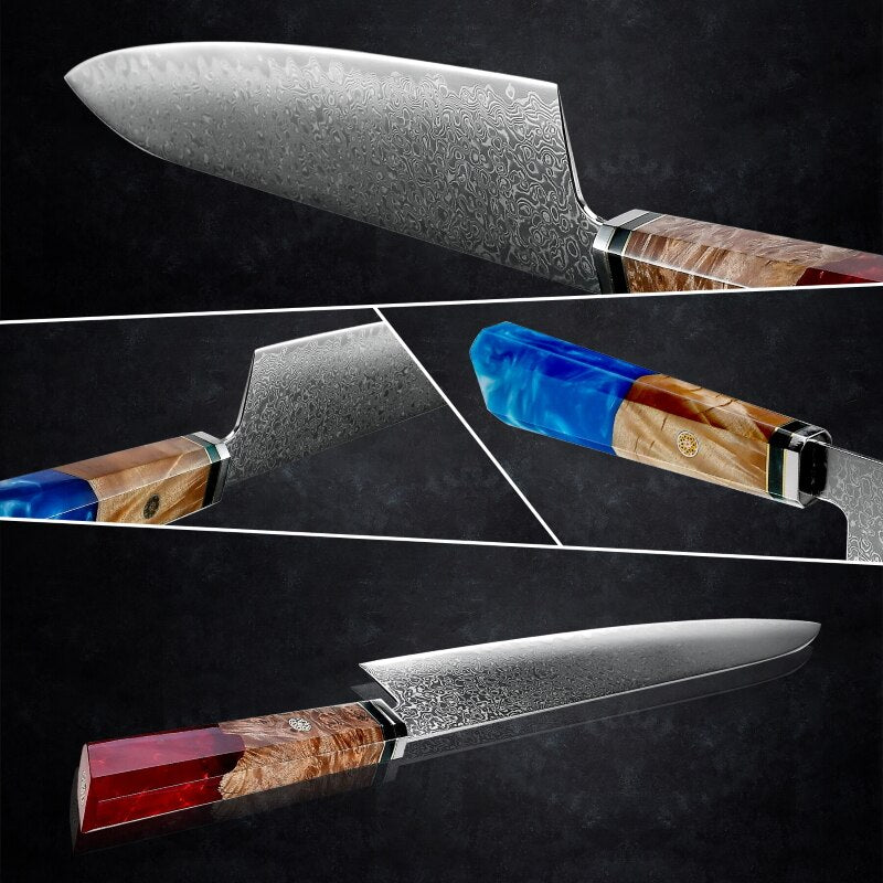 KD Japanese Kitchen Knives Chef Nakiry Santoku Knife