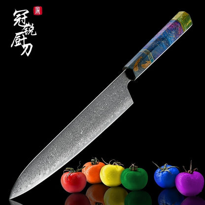 KD Japanese Kitchen Knives Gyuto Knife Damascus Chef Knife 