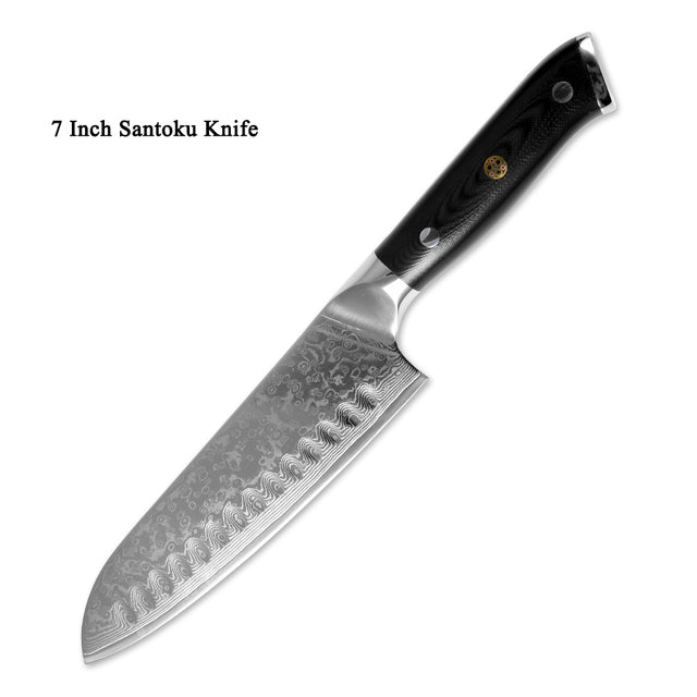KD VG10 Professional Japanese Santoku Damascus Steel Kitchen Chef Knife