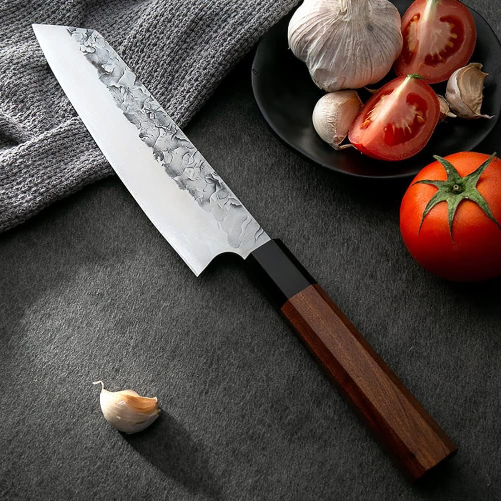 Chef Knife 8 Inch Hand Forged Carbon Steel Kitchen Cleaver Knives Octagonal Rosewood Handle
