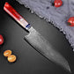 KD Japanese Style VG10 Cored Damascus Steel Kiritsuke Chef Knife - Red - Knife Depot Co.