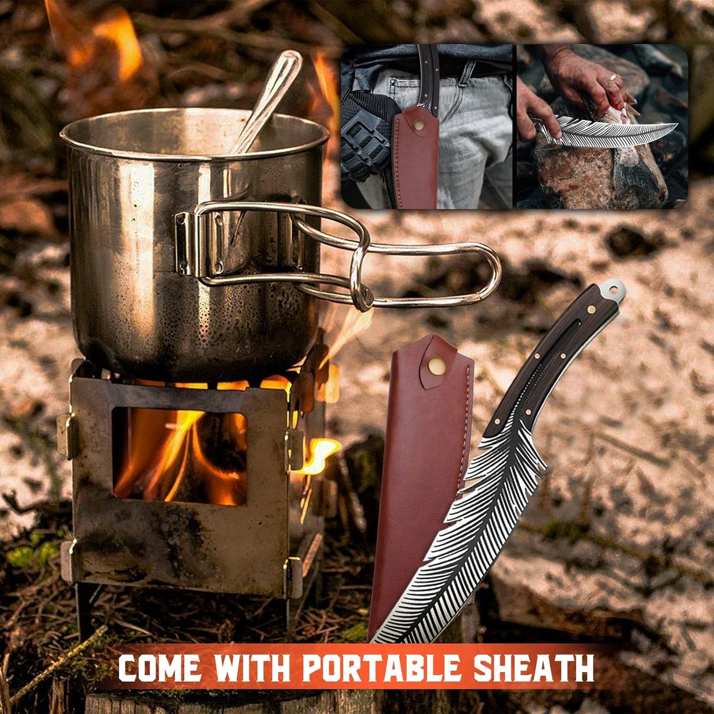KD Special Designed Knife for Meat High Carbon Steel Viking Fillet Knife for Brisket