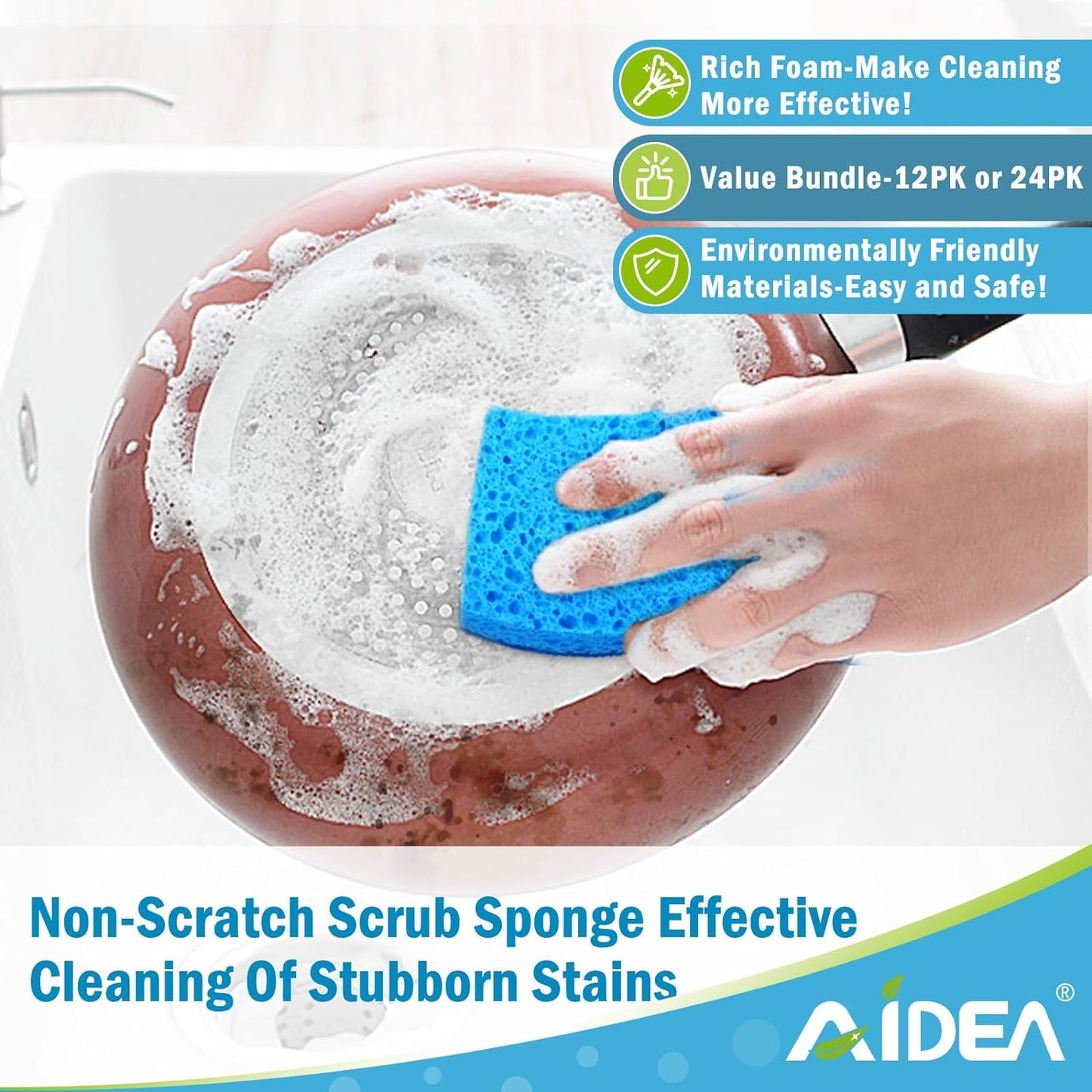 KD Sponges for Dishes Cleaning Sponge Cleans Fast without Scratching