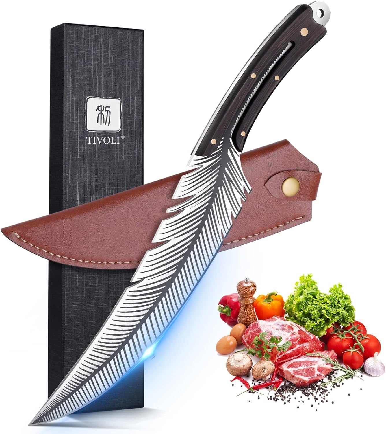 KD Special Designed Knife for Meat High Carbon Steel Viking Fillet Knife for Brisket