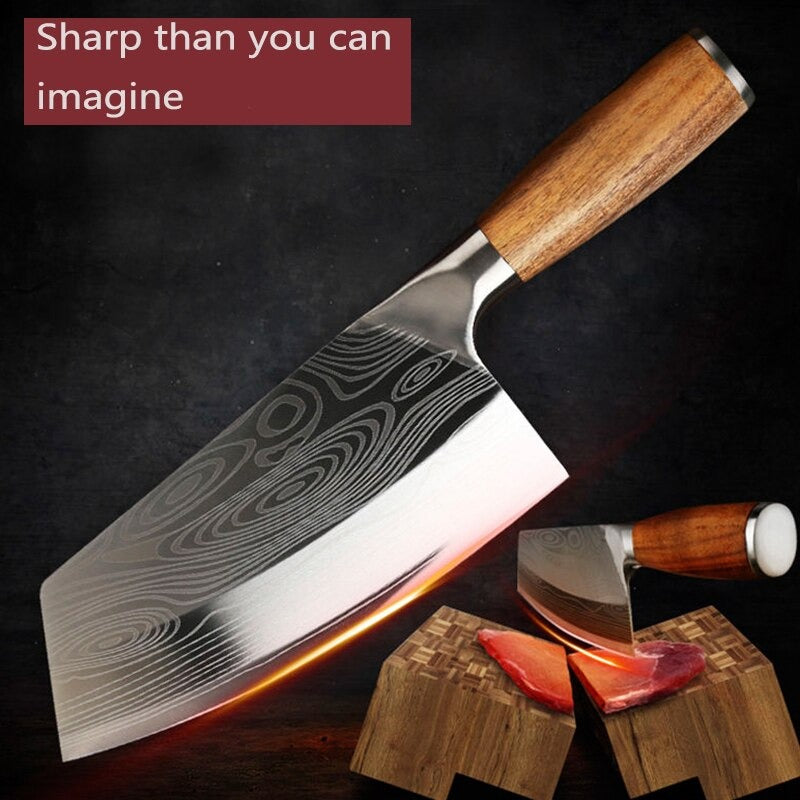Kitchen Knives, Sharp Kitchen Knife, Damascus Pattern Fruit Knife