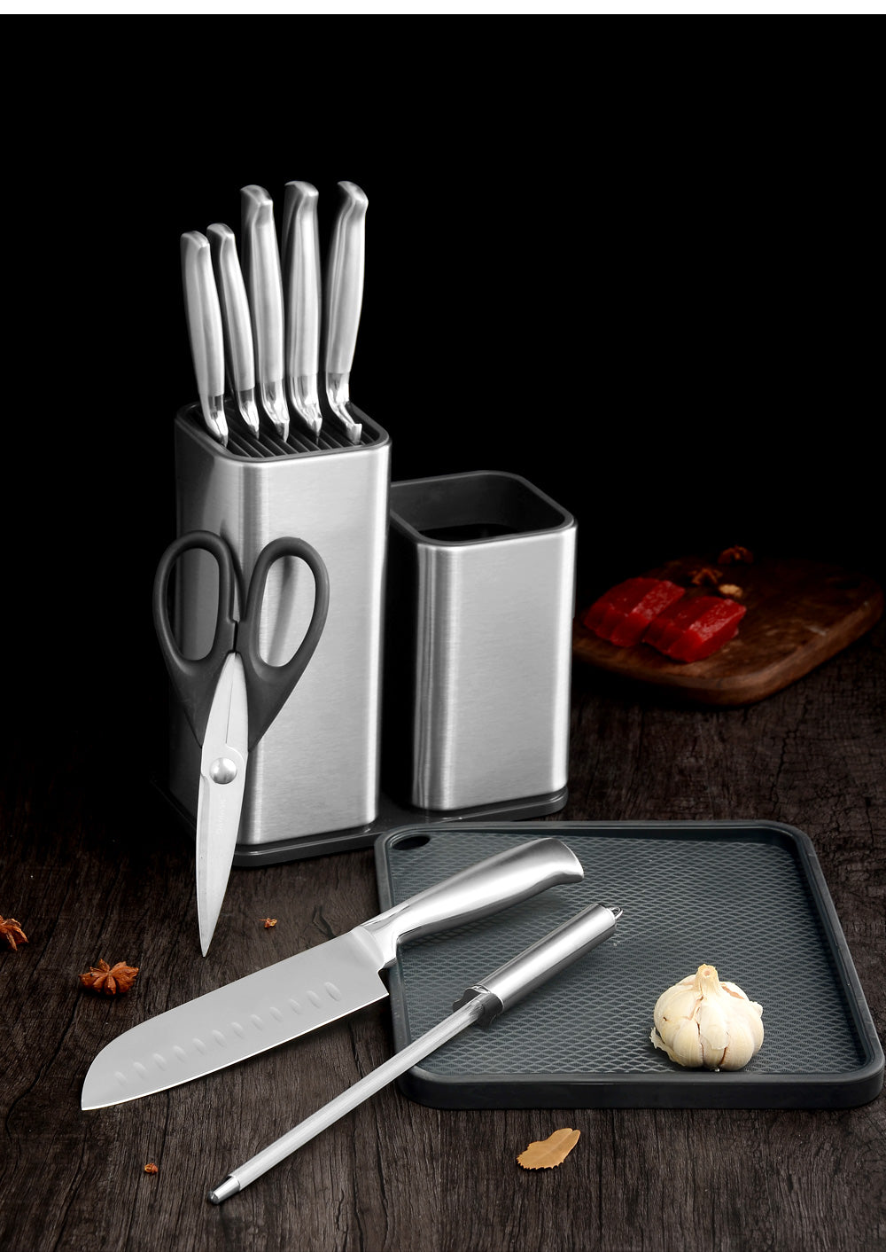 Stainless Steel Knife Holder Stand Multi-options Color Ceramic Knives Storage Kitchen Block Tools - Knife Depot Co.