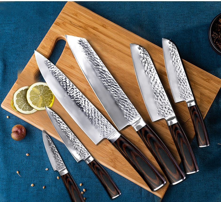DEKO Kitchen Knives Set Damascus Japanese 7CR17 44 Professional