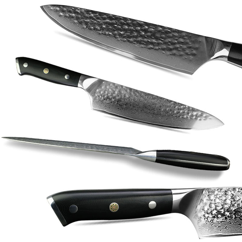 KD 8-inch VG10 Real Damascus High Carbon Stainless Steel - Knife Depot Co.