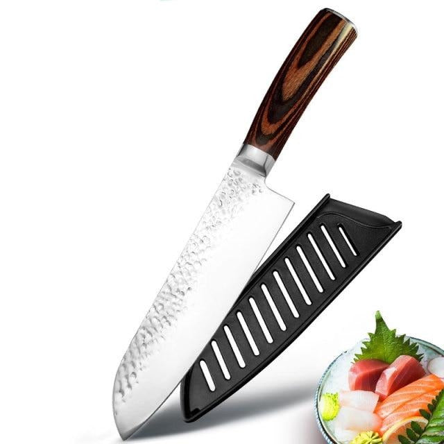Professional Japanese Chef Knives 8 inch Kitchen Knife Set - 7" Santoku knife - Knife Depot Co.
