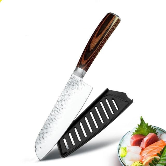 Professional Japanese Chef Knives 8 inch Kitchen Knife Set - 5" Santoku knife - Knife Depot Co.
