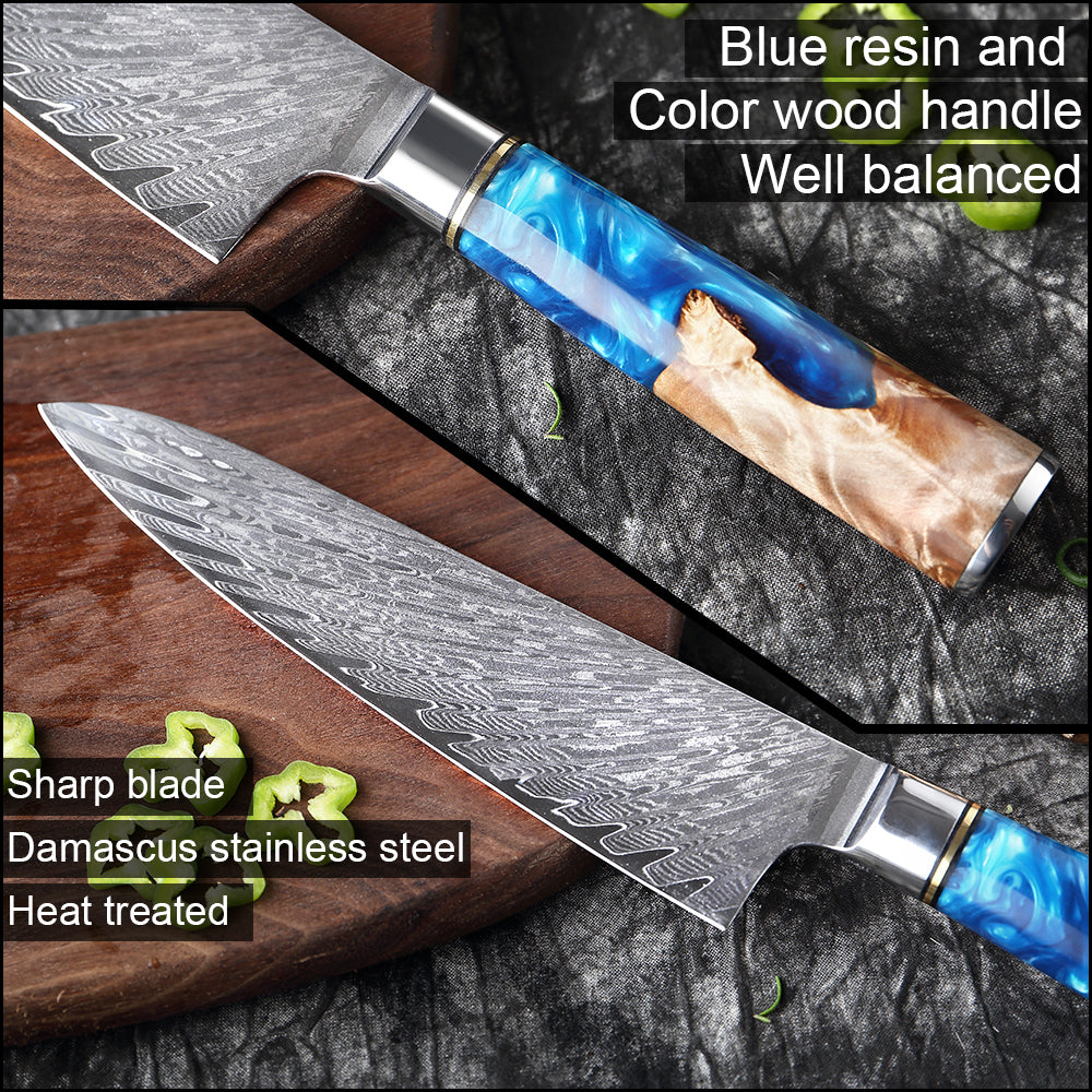 KD Real Damascus Steel Kitchen Knives - Knife Depot Co.