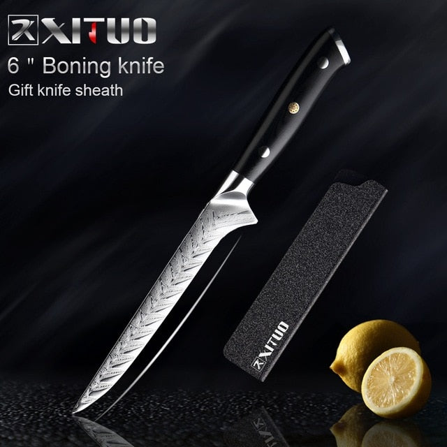 Professional Kitchen Damascus Chef Knife VG10 With Knives Cover - Boning Knife - Knife Depot Co.