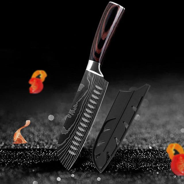 Japanese Knife Set 10 PCS Super Sharp Kitchen Knives - 7 inch Santoku Knife - Knife Depot Co.