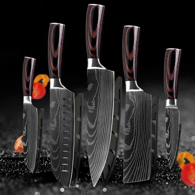 Japanese Knife Set 10 PCS Super Sharp Kitchen Knives - 5 Pcs Value set - Knife Depot Co.