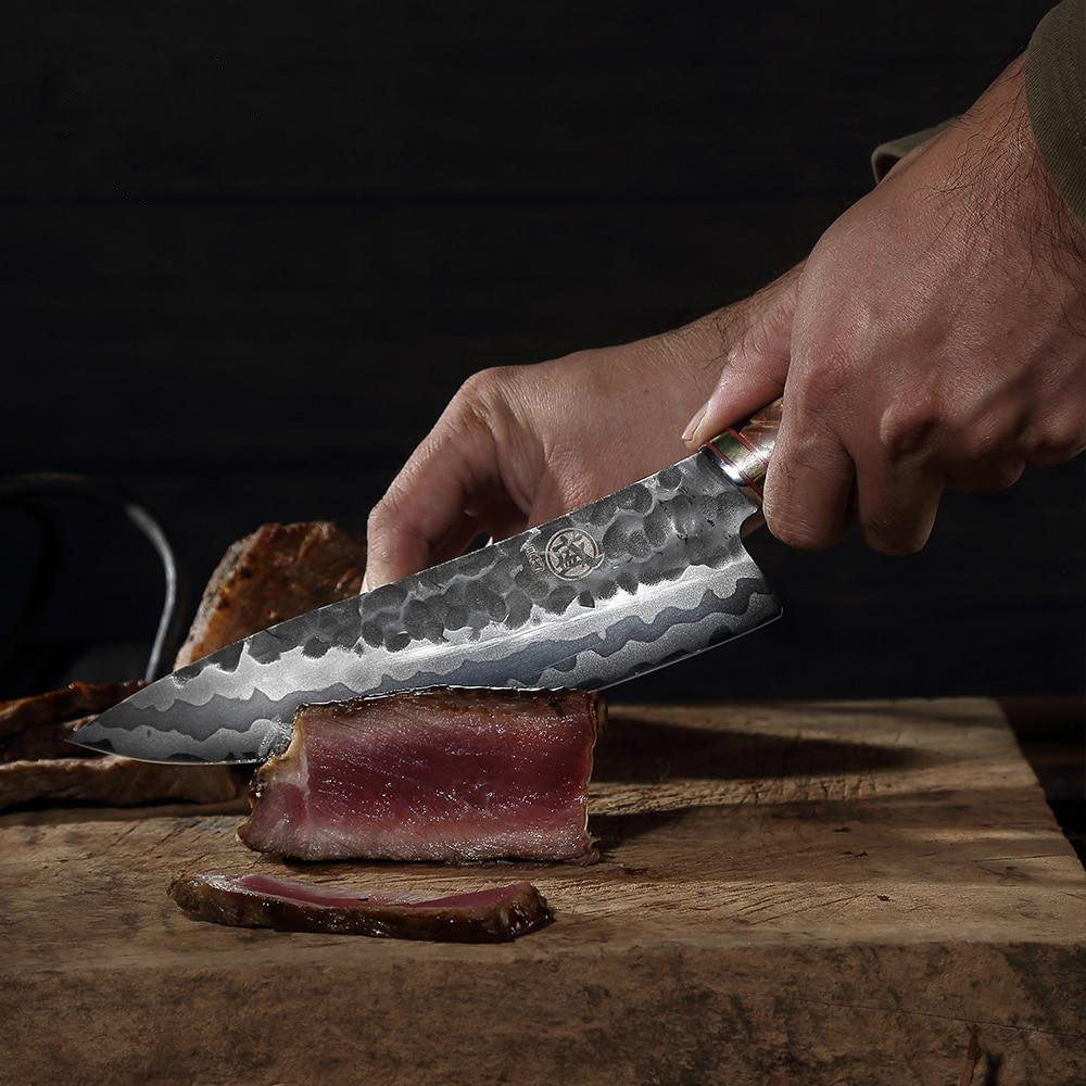 MITSUMOTO SAKARI 8 inch Japanese Chef Knife, High Carbon Stainless Steel Kitchen  Knife 