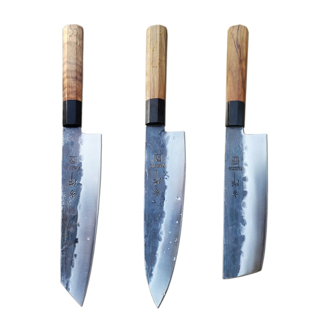 Pro Kitchen Knife Sets Composite Steel Chef Santoku Knives - 3-piece set-CCK - Knife Depot Co.