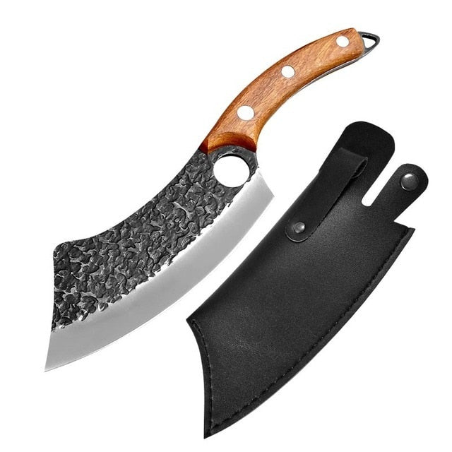 KD 6 inch Forged Stainless Steel Kitchen Knife - B Brown with Black - Knife Depot Co.