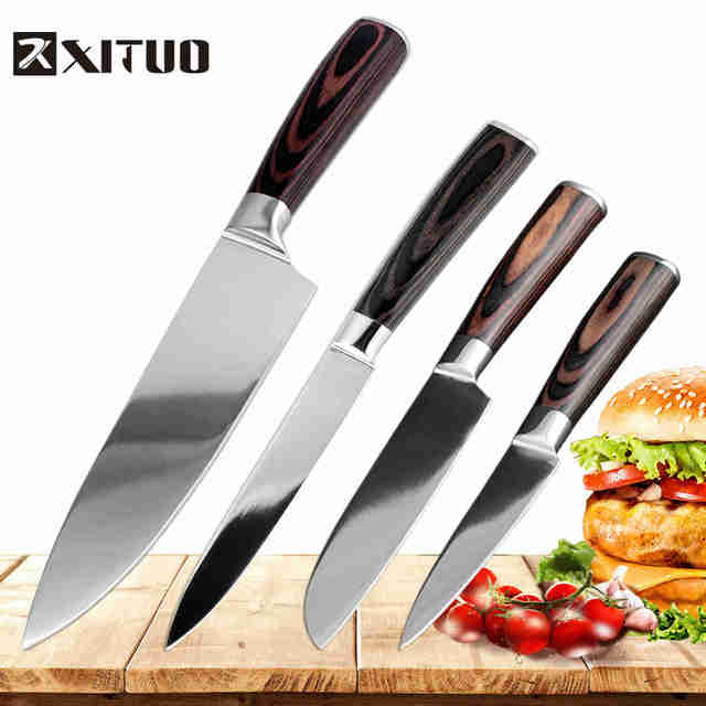 Stainless Steel Chef Kitchen Knife Santoku Paring Knives - 4PCS set B - Knife Depot Co.