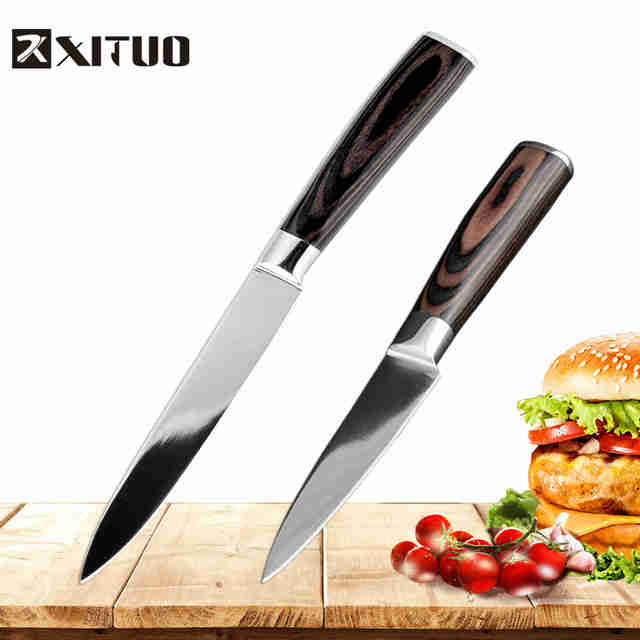 Stainless Steel Chef Kitchen Knife Santoku Paring Knives - 2 PCS set B - Knife Depot Co.