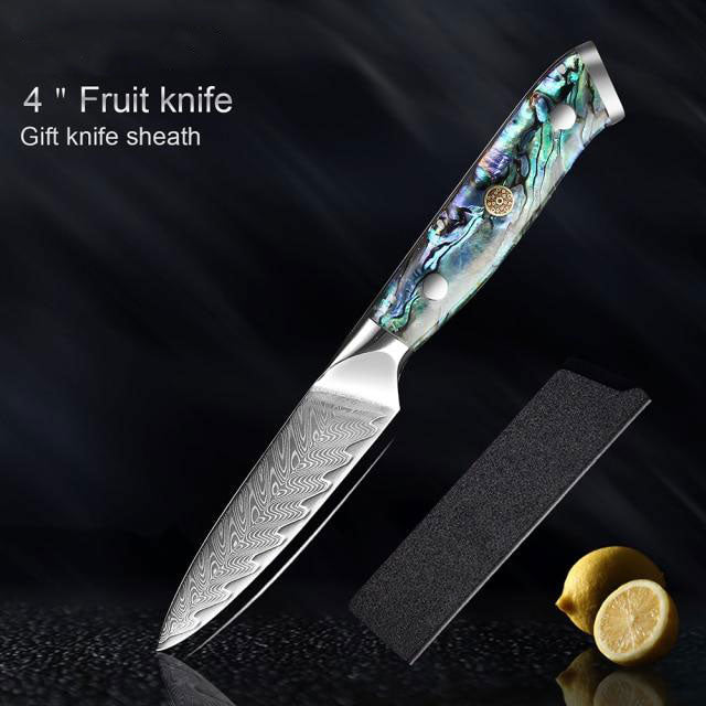KD 5 PCS Professional Japanese Damascus Steel Chef Knife Set - 3.5 inch Fruit Knife - Knife Depot Co.