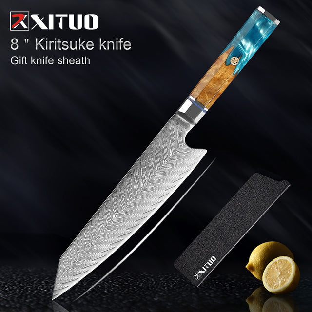 Kitchen Knives 67 Layers Damascus Japanese Style Sharp Blade Chef Knife - 8" Kiritsuke Knife - Knife Depot Co.