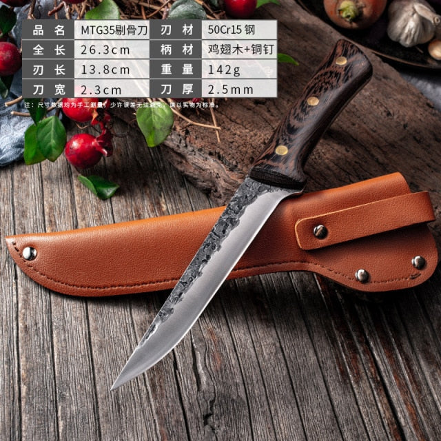 KD Professional Stainless Steel Chef Knife Forged Slaughter Boning Knife - MTG35 - Knife Depot Co.