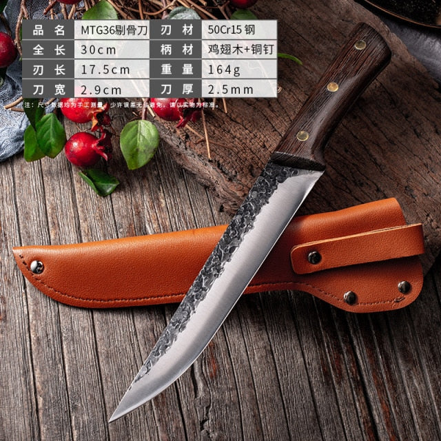 KD Professional Stainless Steel Chef Knife Forged Slaughter Boning Knife - MTG36 - Knife Depot Co.