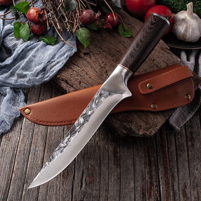 KD Professional Stainless Steel Chef Knife Forged Slaughter Boning Knife - C - Knife Depot Co.