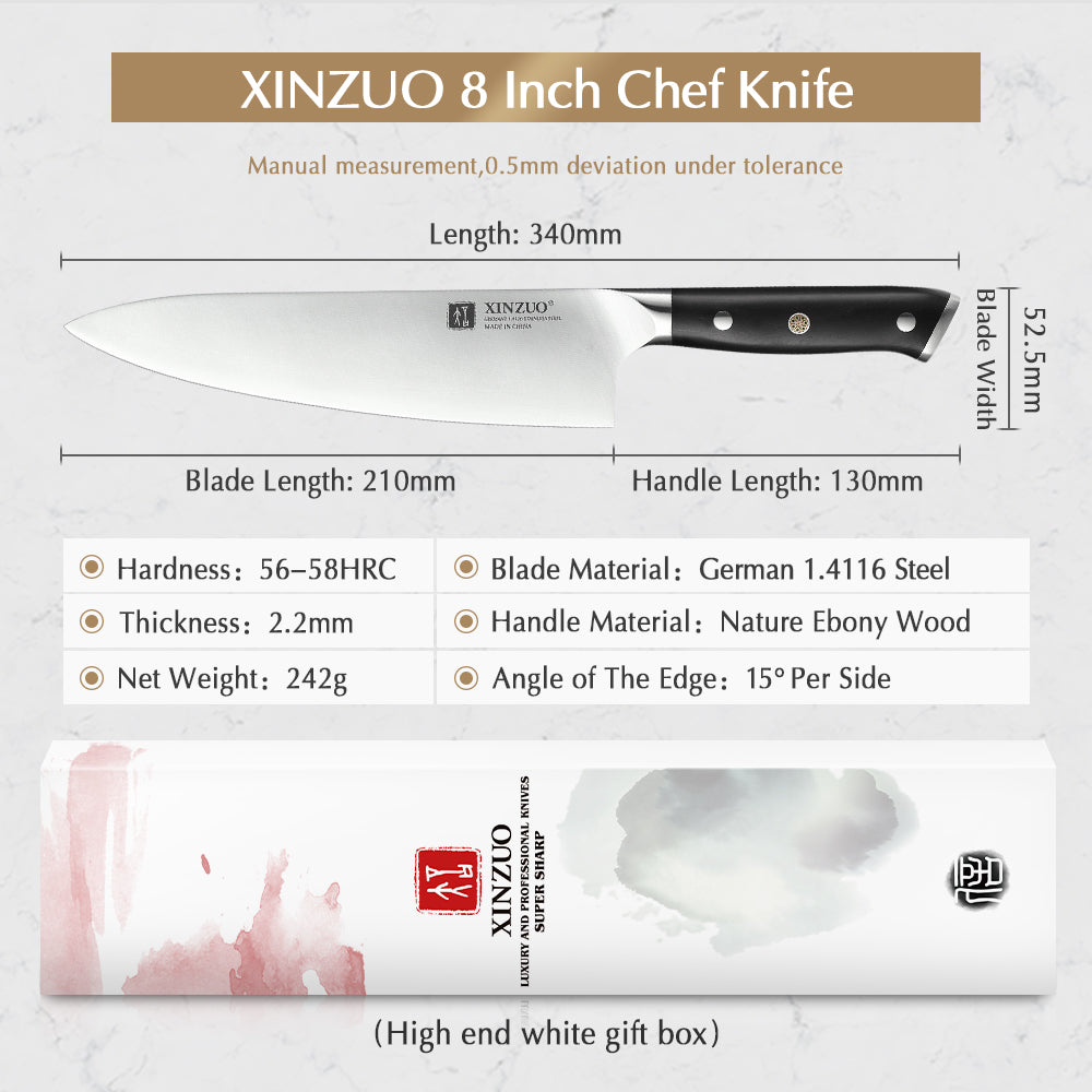 XINZUO 8.5 inch Chef Knife High Carbon VG10 Damascus Kitchen Knife