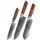 Japanese Forged Damascus Steel Chef Santoku Utility Knives - 3PC - Knife Depot Co.