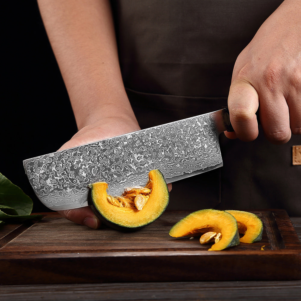 Japanese Damascus Steel Nakiri Knife 67 Layers Chef Kitchen Cleaver Knives - Knife Depot Co.